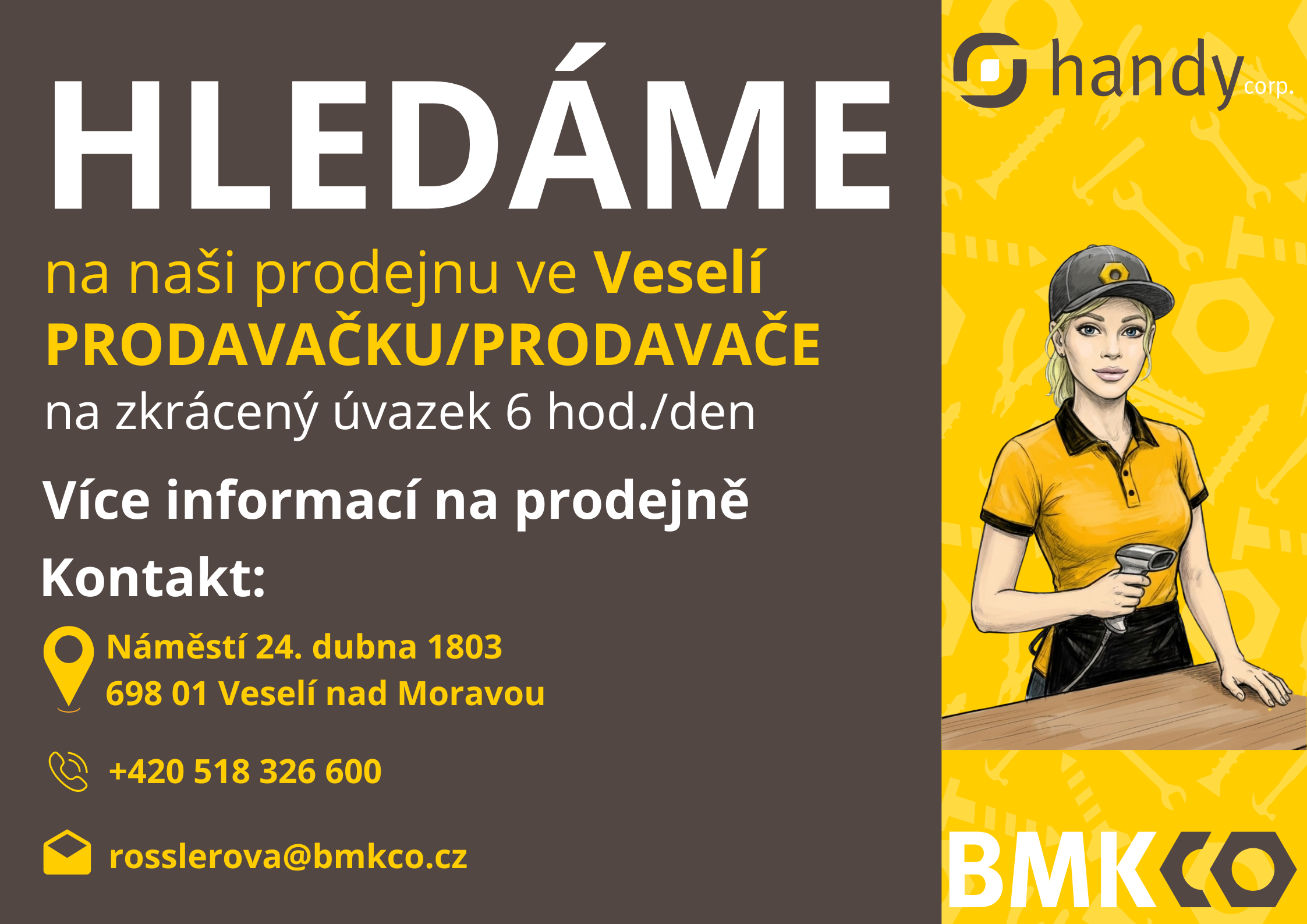 Hledáme prodavače/prodavačku ve Veselí n. Moravou